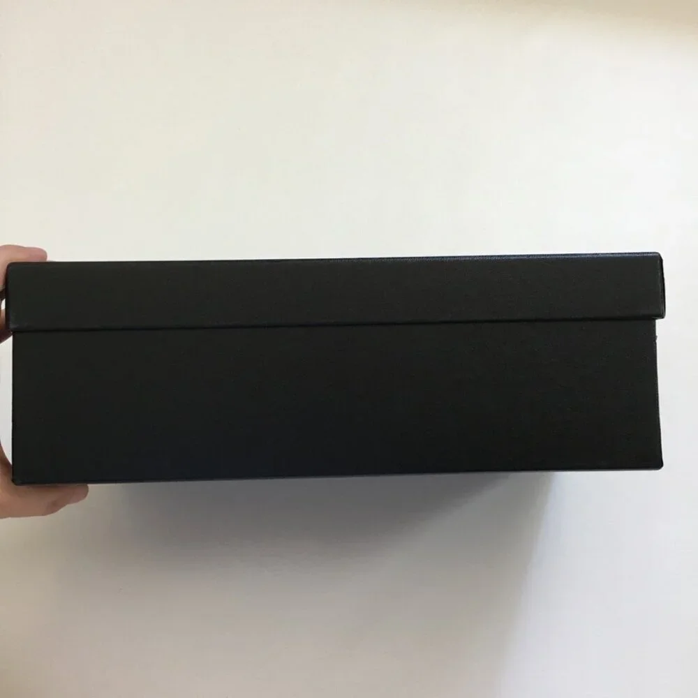 CHANEL Empty Gift Box for Shoes Loafer fits Size 37.5 Black Paper Box with Card
